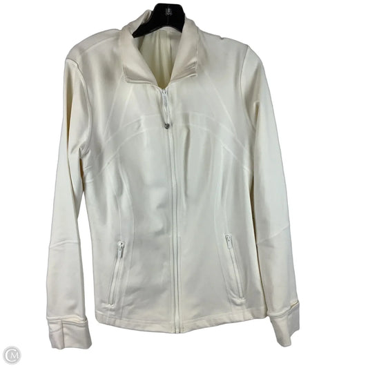 Athletic Jacket By Lululemon In Cream, Size: 14
