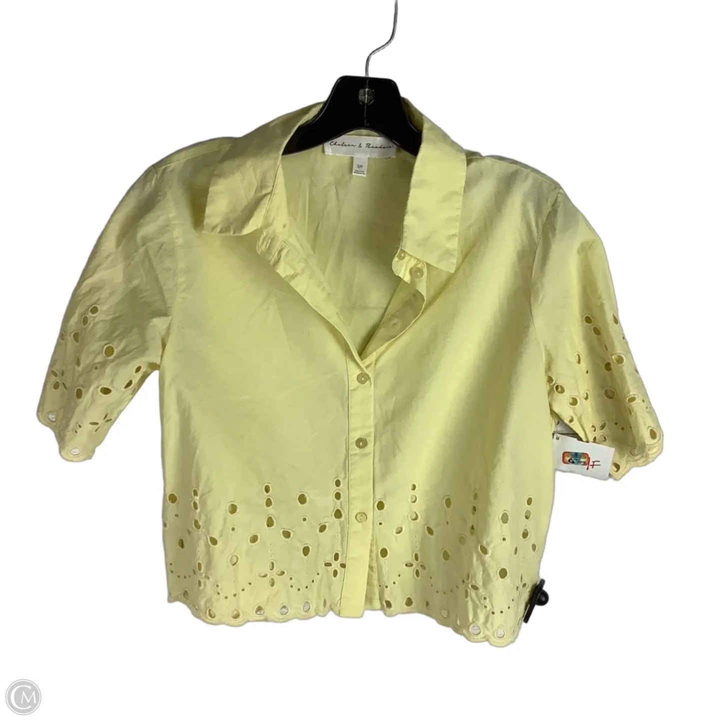 Top Short Sleeve By Chelsea And Theodore In Yellow, Size: S