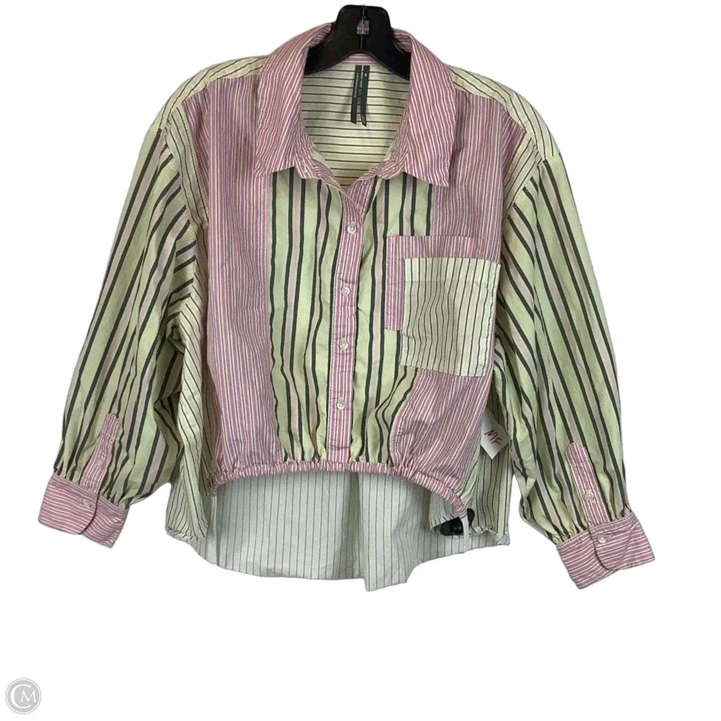 Top Long Sleeve By Anthropologie In Striped Pattern, Size: M