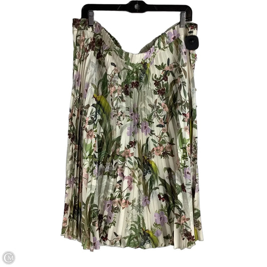 Skirt Midi By H&m In Floral Print, Size: Xxl