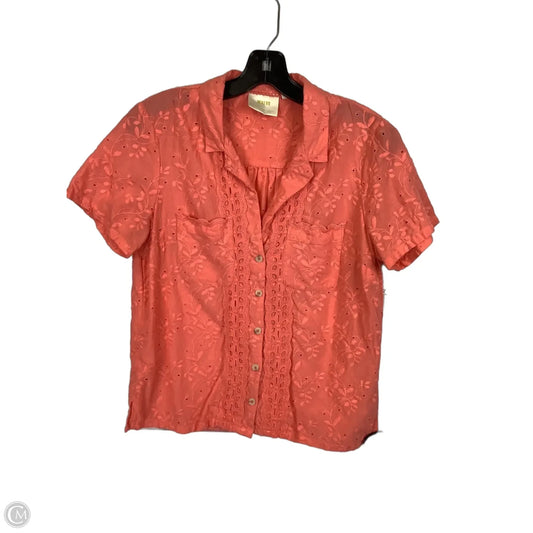 Top Short Sleeve By Maeve In Orange, Size: 8
