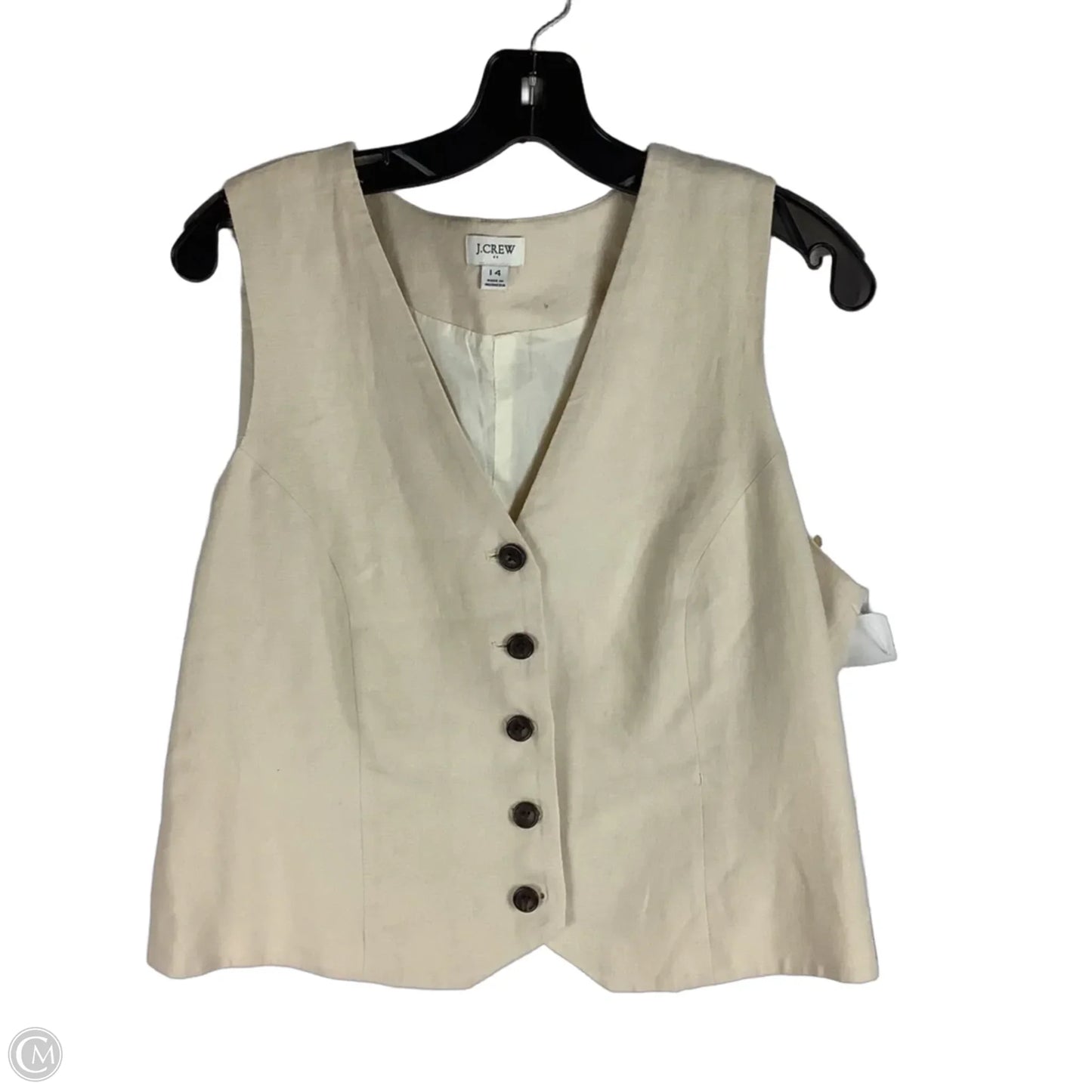 Vest Other By J. Crew In Cream, Size: 14