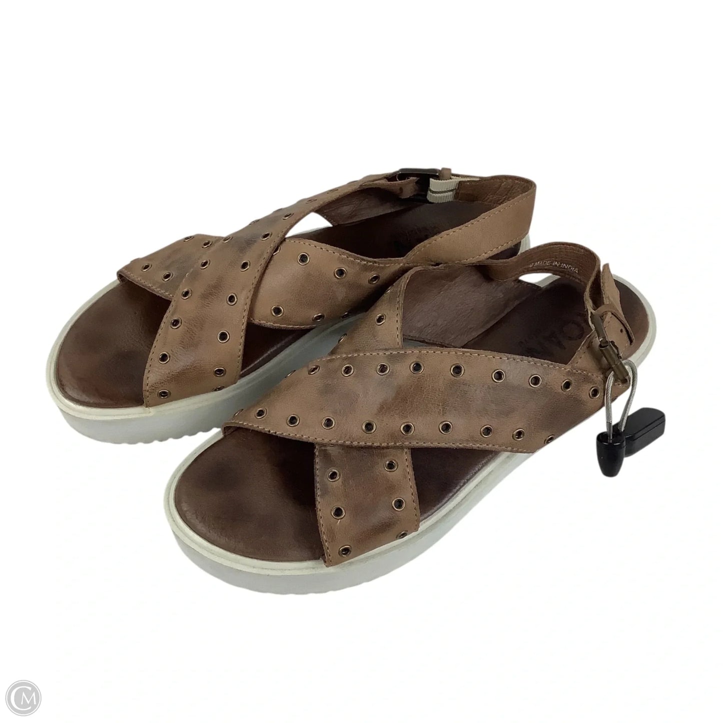 Sandals Heels Block By Bed Stu In Brown, Size: 9