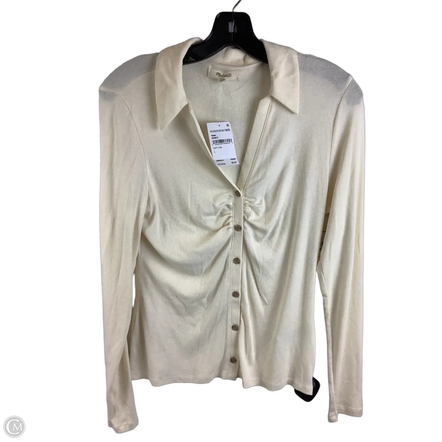 Top Long Sleeve By Madewell In Cream, Size: L
