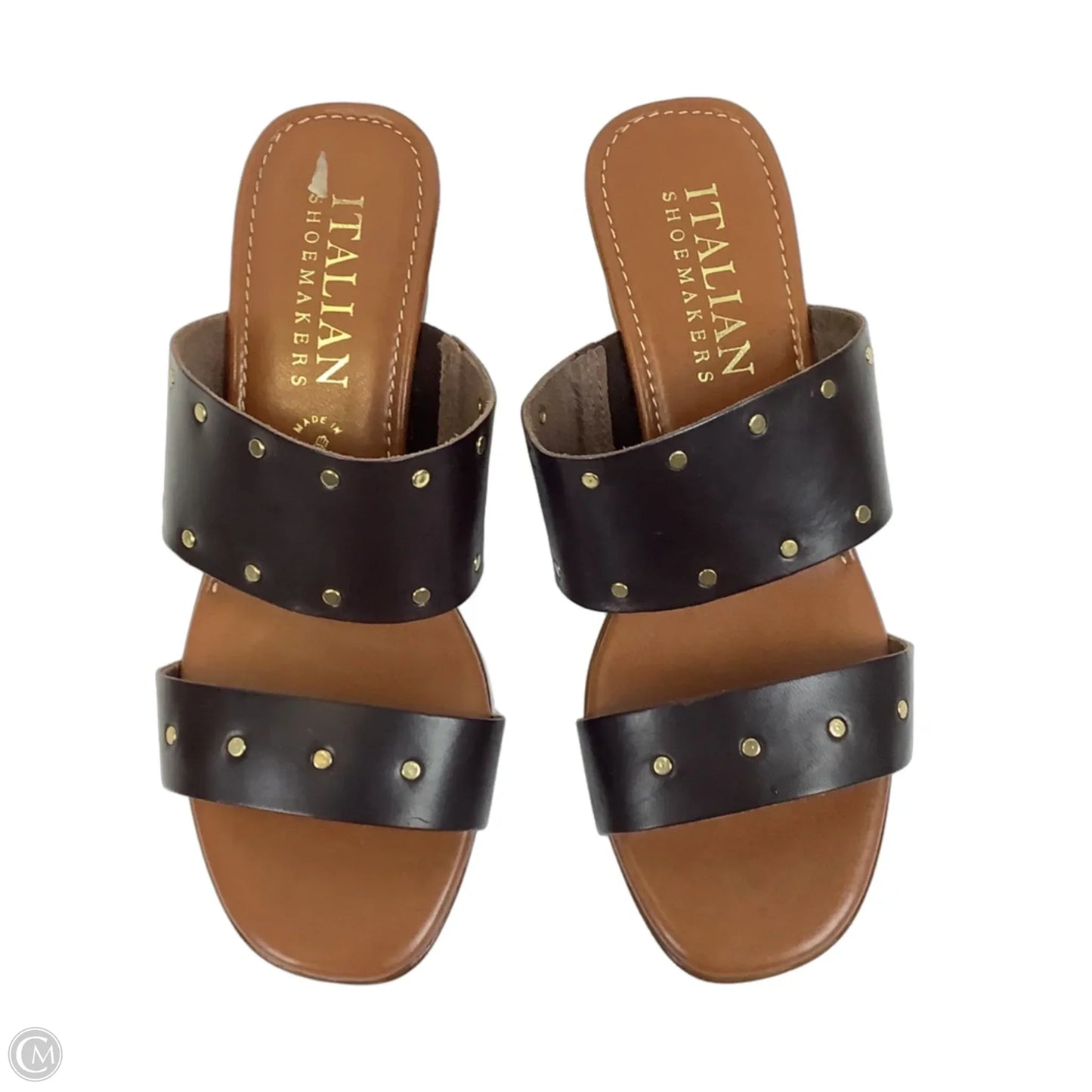Sandals Heels Block By Cmc In Brown, Size: 8.5
