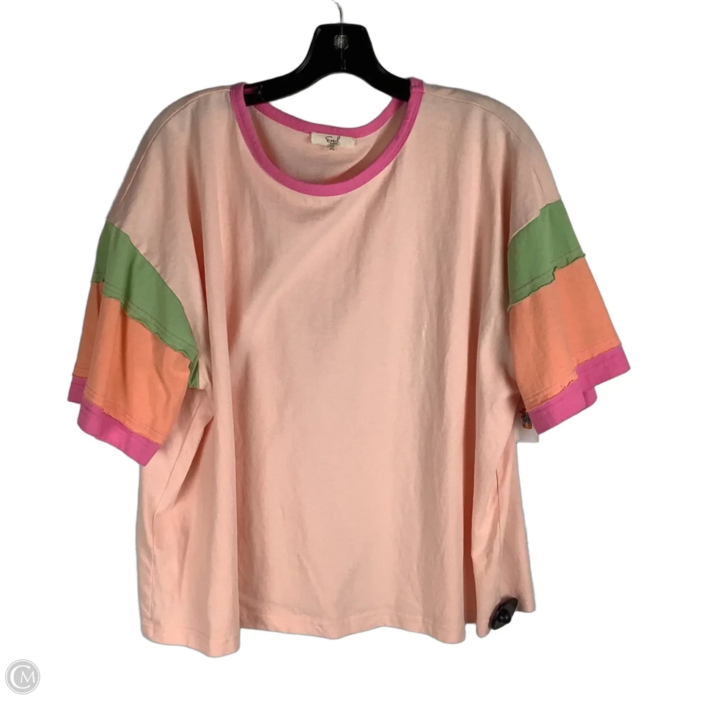 Top Short Sleeve By Easel In Coral, Size: M