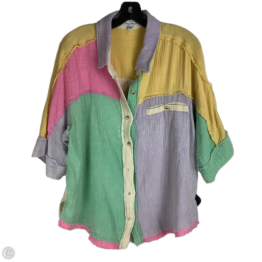Top Short Sleeve By White Birch In Multi-colored, Size: M