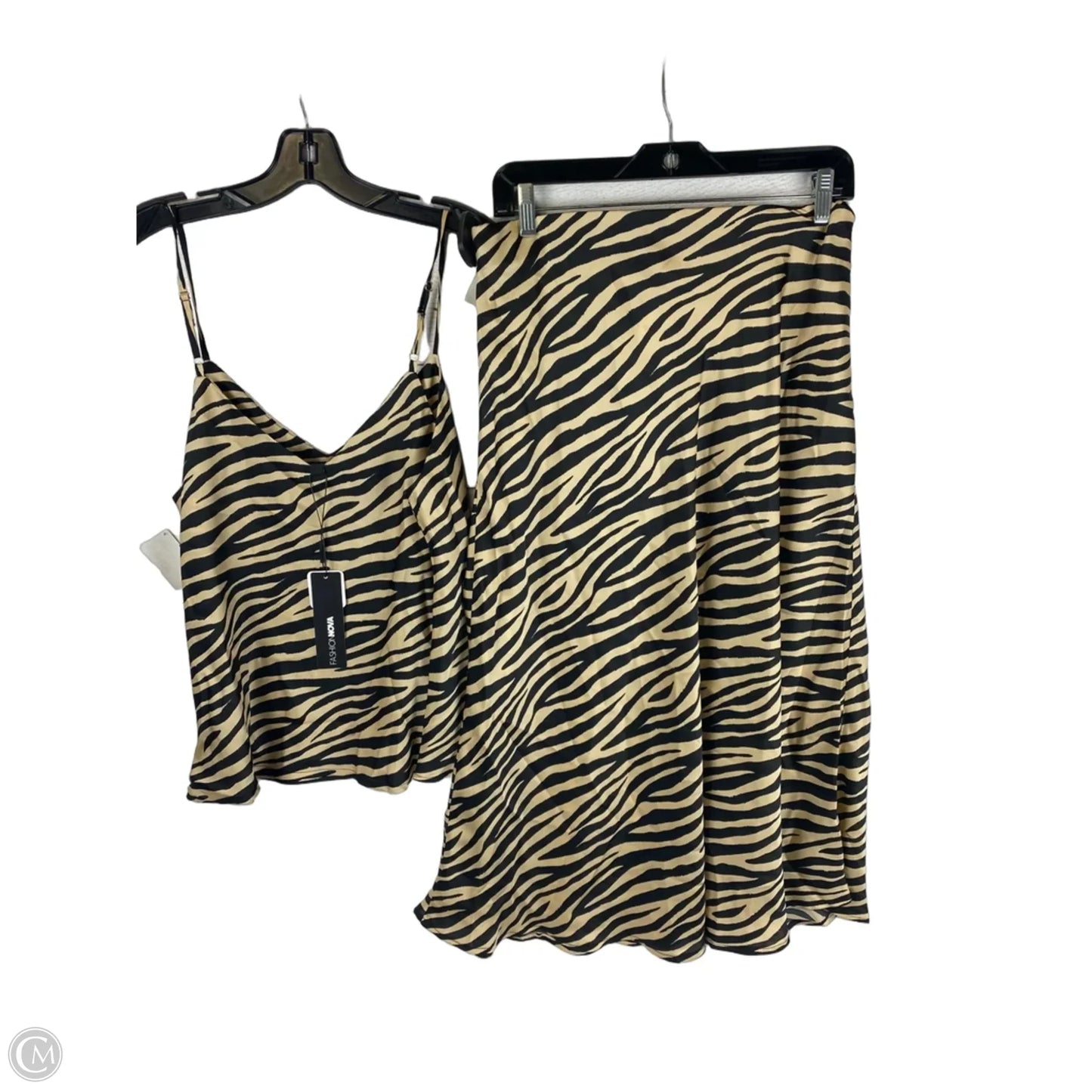 Skirt Set 2pc By Fashion Nova In Animal Print, Size: L