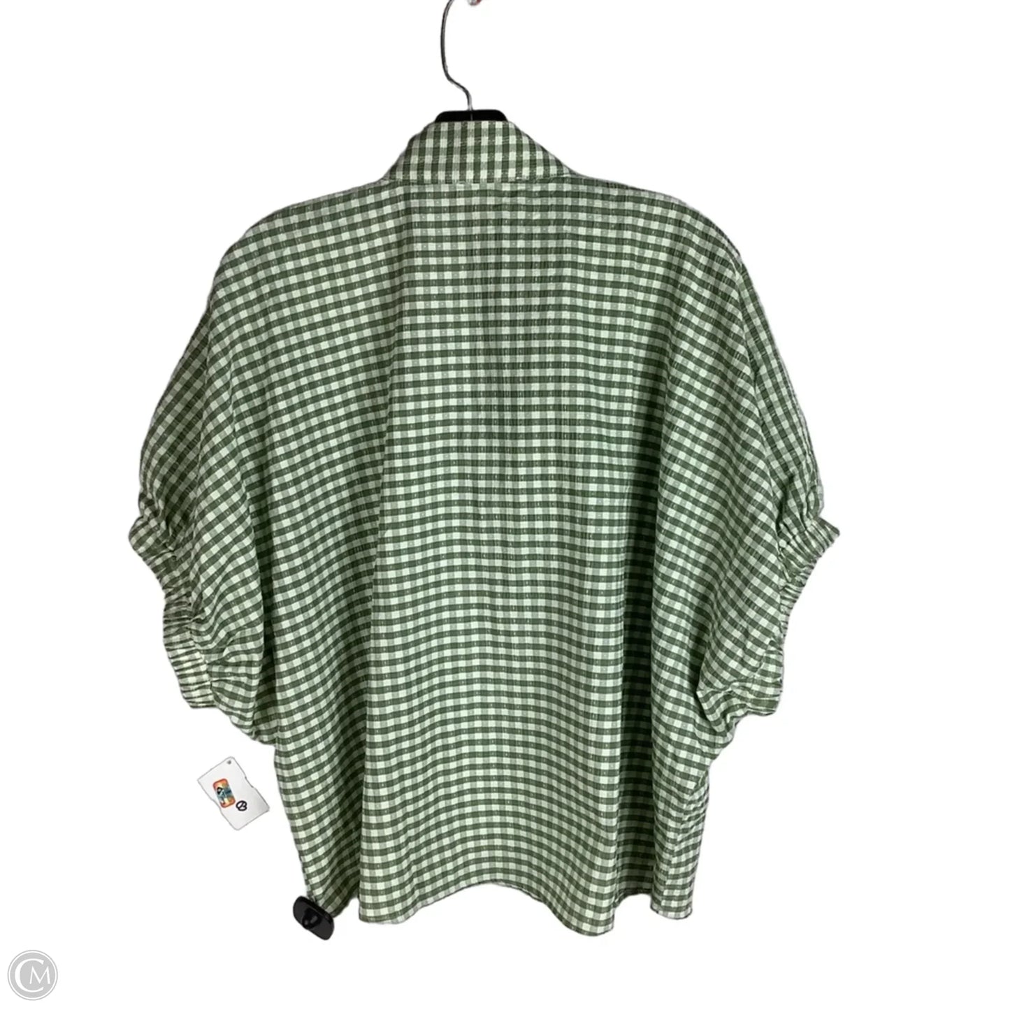 Top Short Sleeve By Entro In Plaid Pattern, Size: M