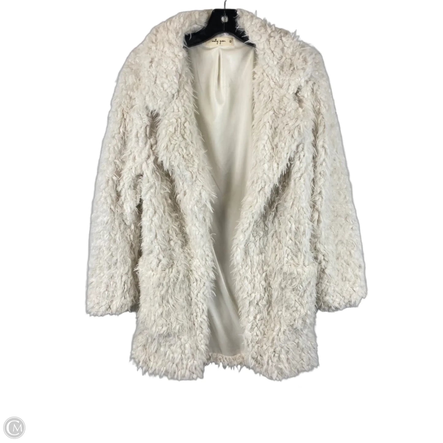 Jacket Faux Fur & Sherpa By Clothes Mentor In White, Size: S