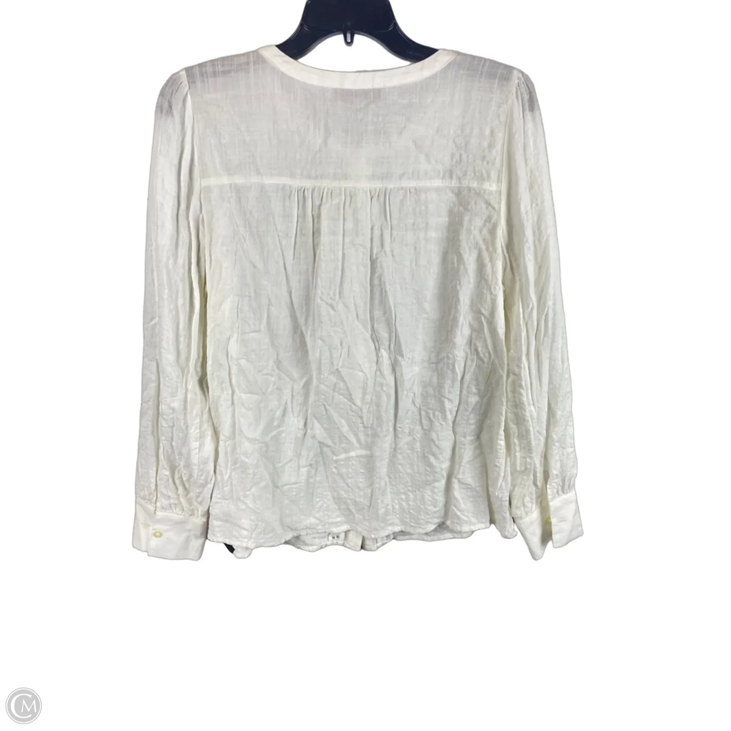 Top Long Sleeve By Loft In White, Size: M