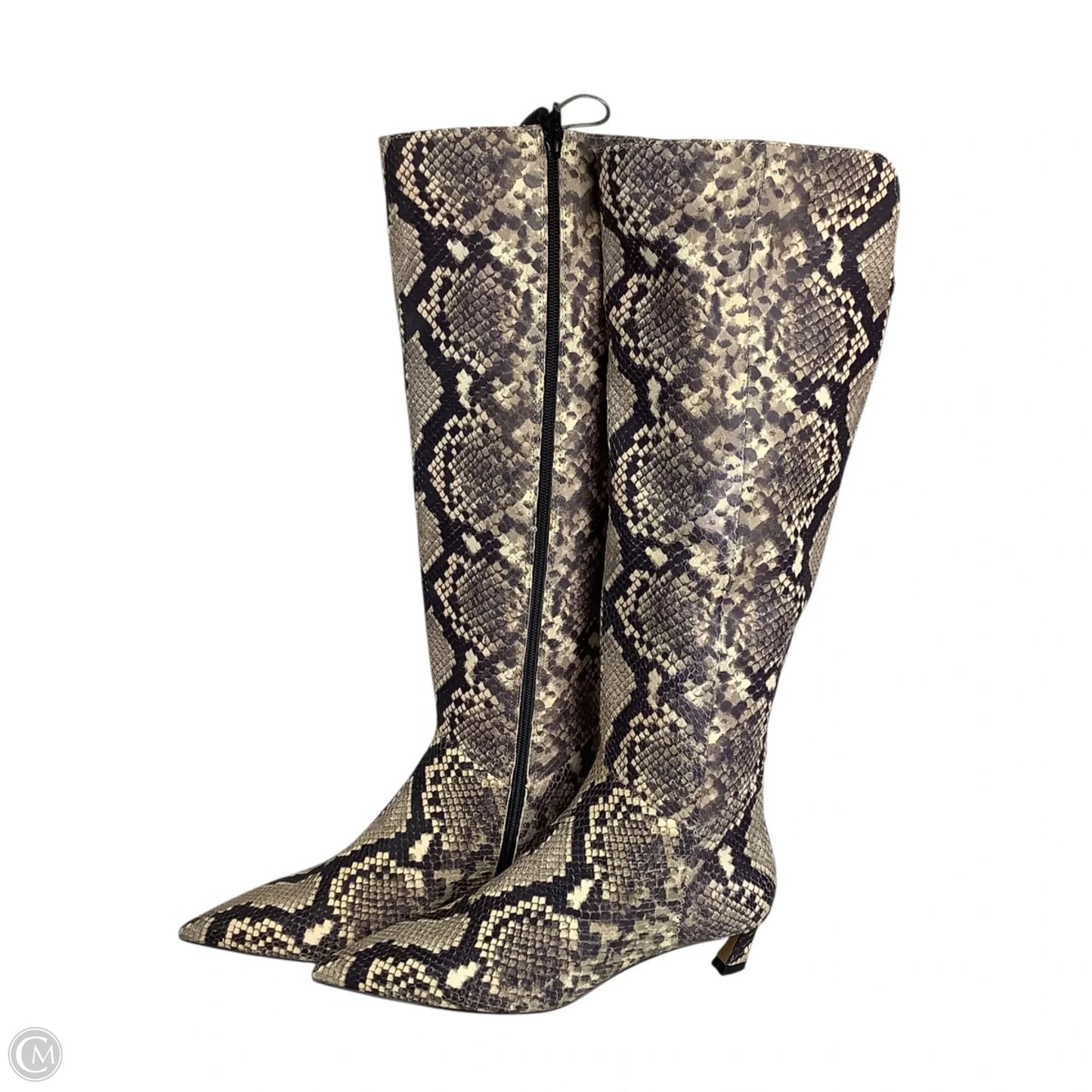 Boots Knee Heels By Giani Bernini In Snakeskin Print, Size: 8
