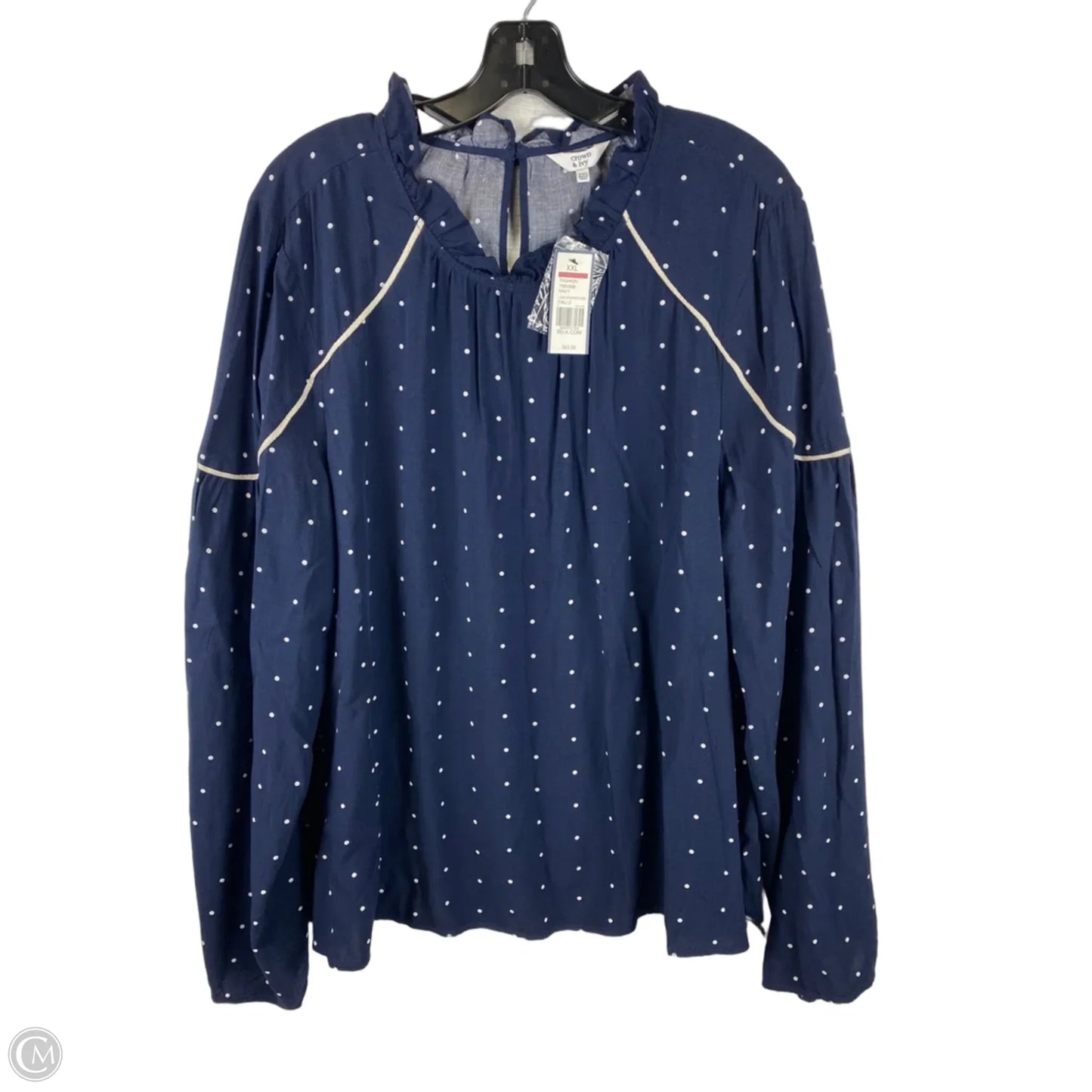 Top Long Sleeve By Crown And Ivy In Navy, Size: Xxl