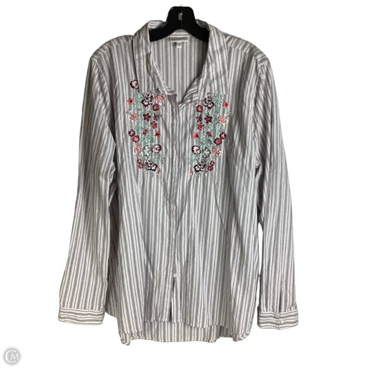 Top Long Sleeve By Shyanne In Striped Pattern, Size: Xxl