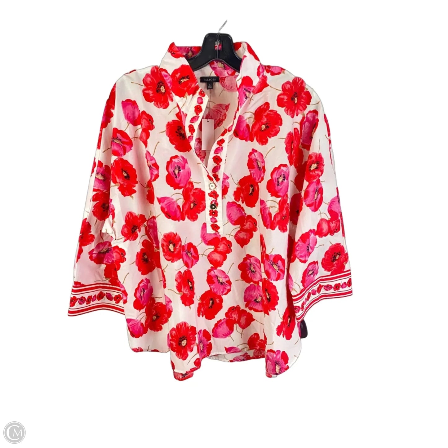 Top Long Sleeve By Talbots In Floral Print, Size: Xl
