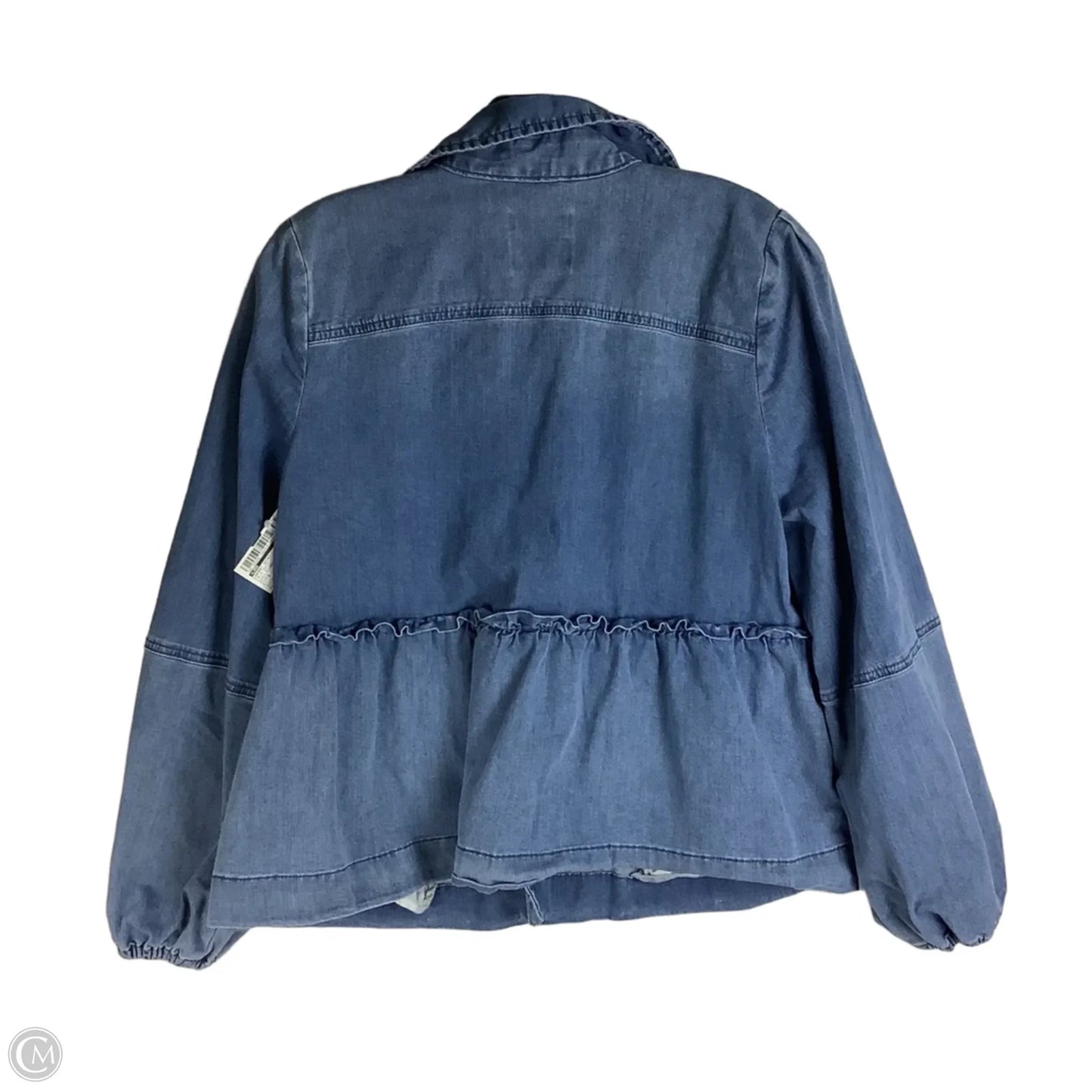 Jacket Shirt By Logo In Blue Denim, Size: S