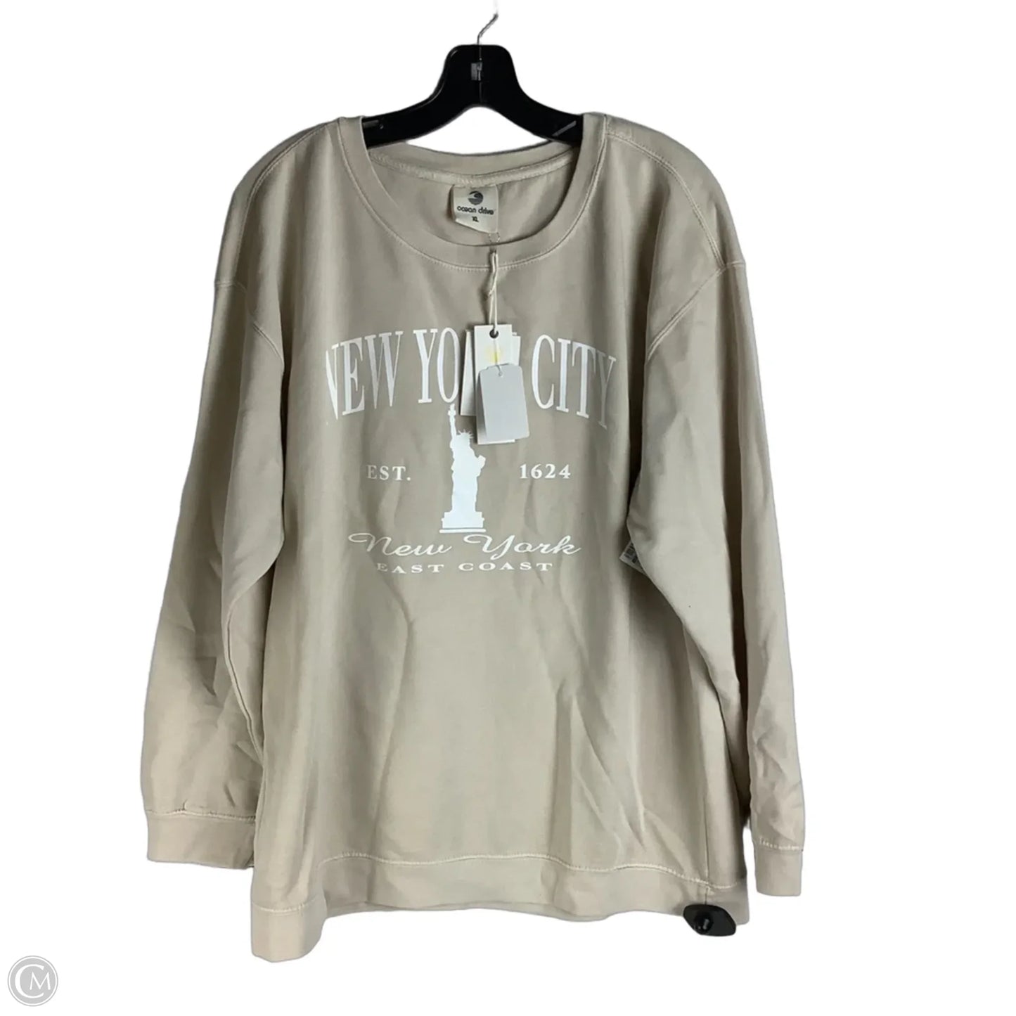 Sweatshirt Collar By Ocean Drive In Beige, Size: Xl