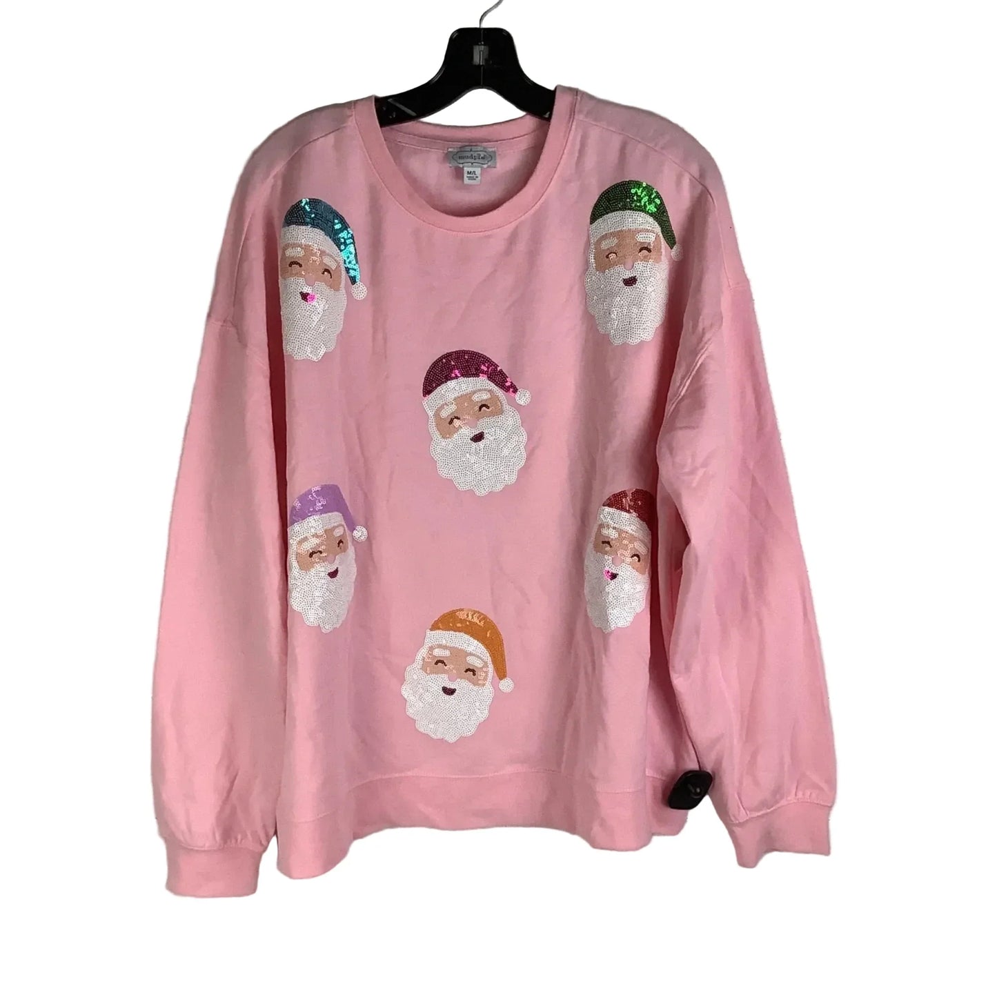 Sweatshirt Collar By Mudpie In Pink, Size: M/L