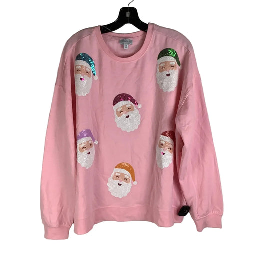 Sweatshirt Collar By Mudpie In Pink, Size: M/L