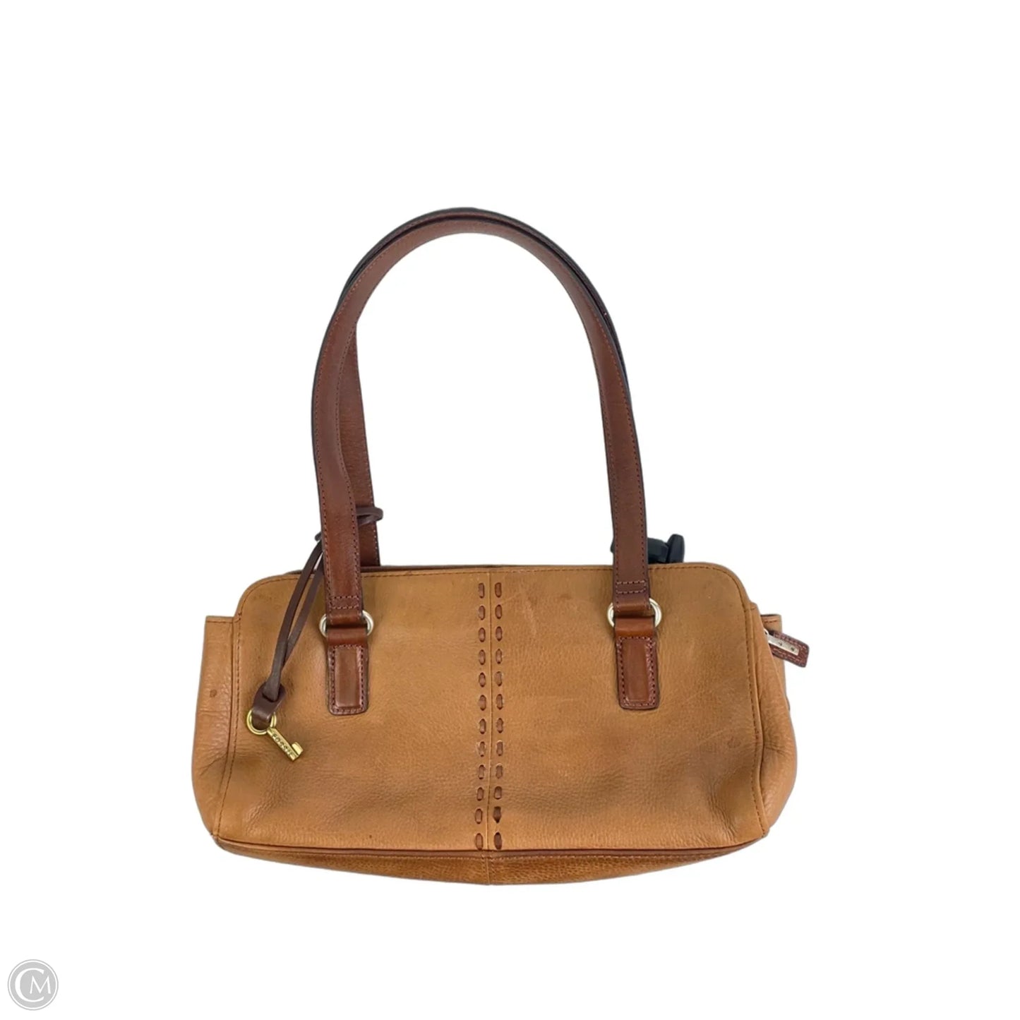 Handbag Leather By Fossil, Size: Medium