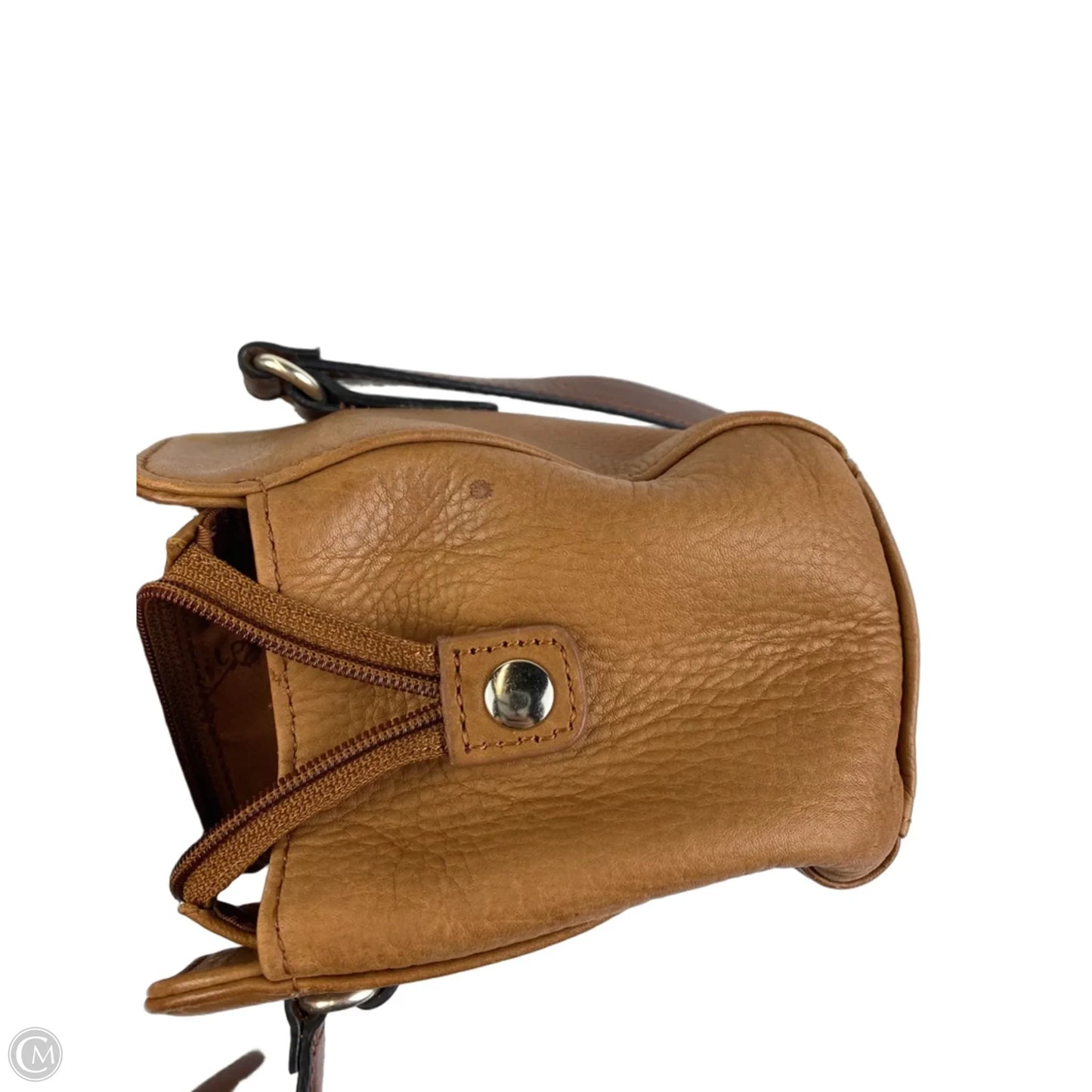 Handbag Leather By Fossil, Size: Medium