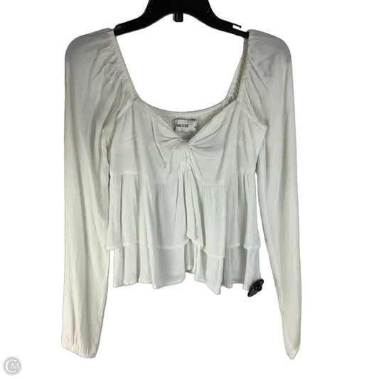 Top Long Sleeve By Hollister In Cream, Size: S (junior small, women’s XS)