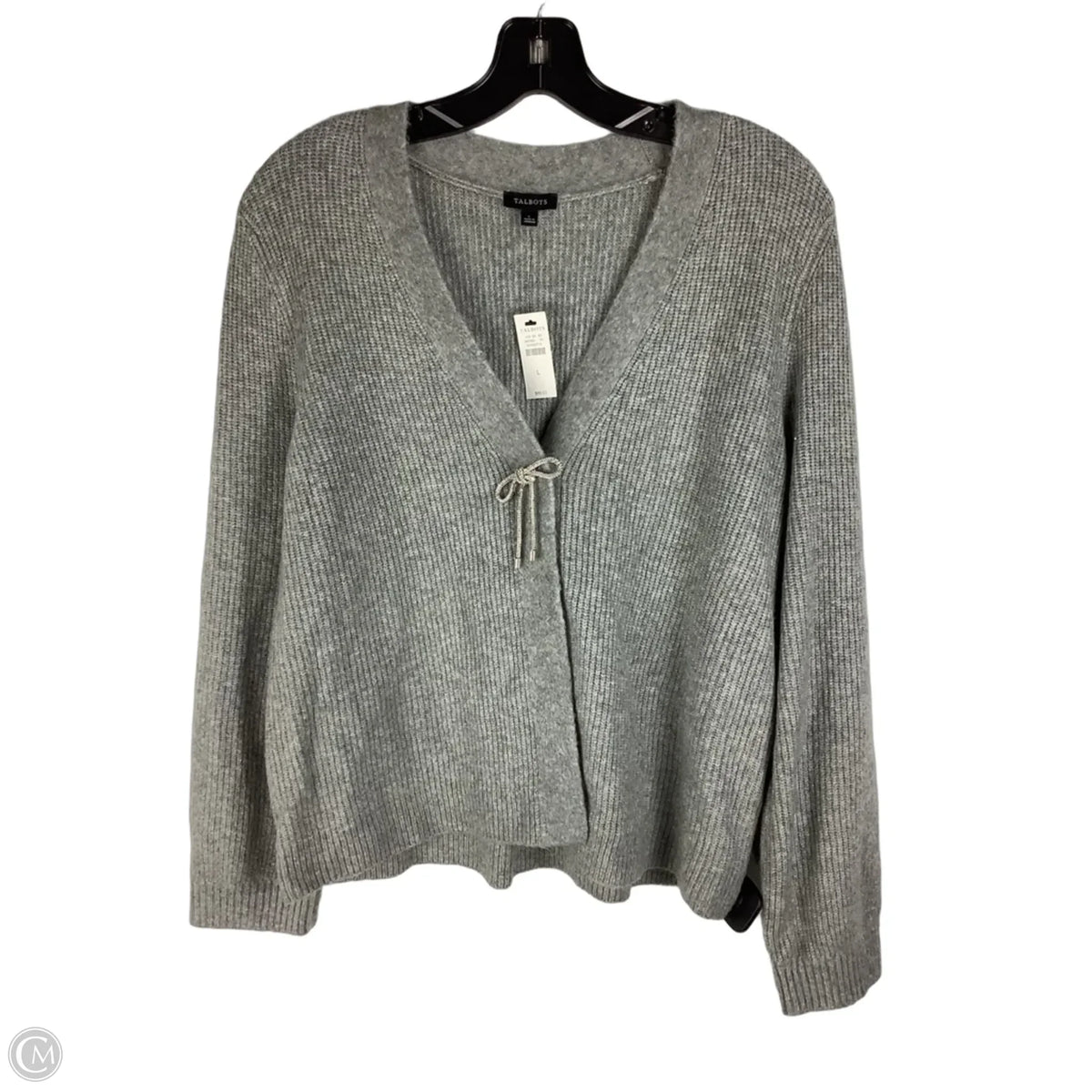 Sweater Cardigan By Talbots In Grey, Size: L
