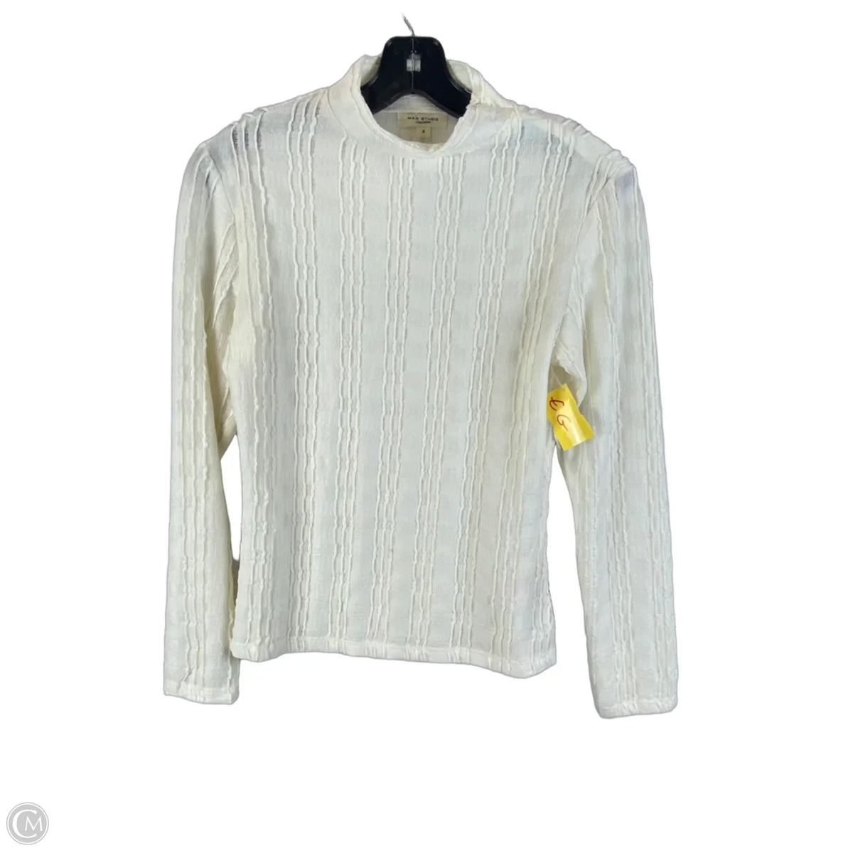 Top Long Sleeve By Max Studio In Cream, Size: S