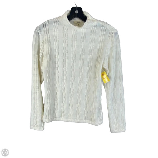 Top Long Sleeve By Max Studio In Cream, Size: S