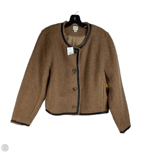 Jacket Faux Fur & Sherpa By J. Crew In Brown, Size: 12