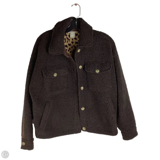 Jacket Faux Fur & Sherpa By Ariat In Brown, Size: M