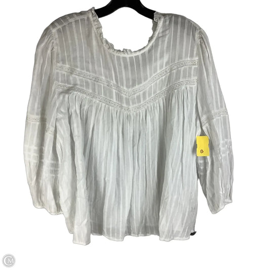 Top Long Sleeve By Universal Thread In White, Size: Xxl