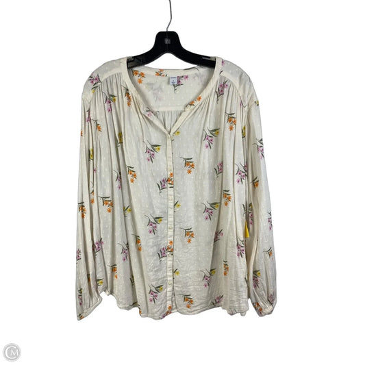 Top Long Sleeve By Old Navy In Floral Print, Size: Xl