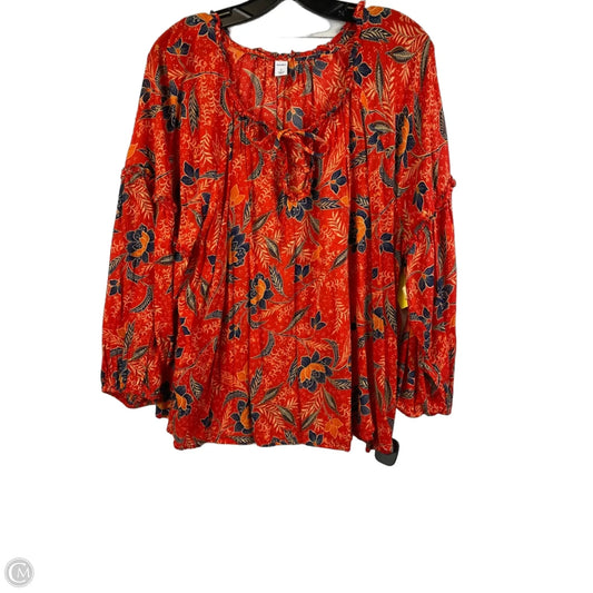 Top Long Sleeve By Old Navy In Orange, Size: Xl