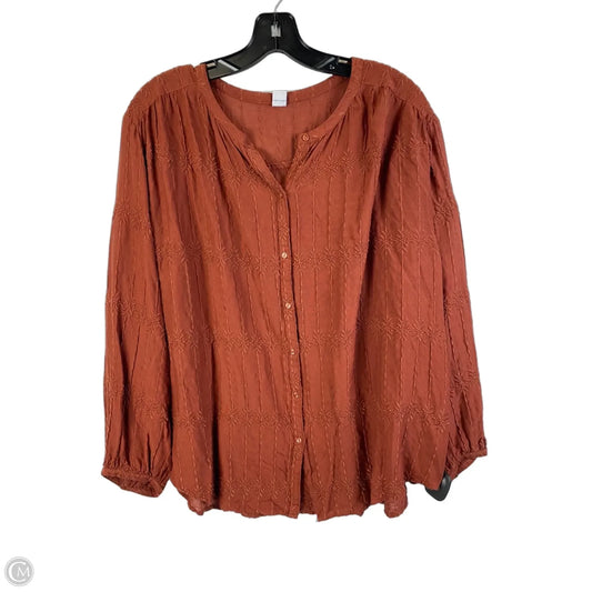 Top Long Sleeve By Old Navy In Brown, Size: Xl