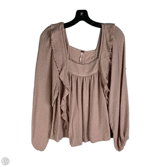 Top Long Sleeve By Free People In Pink, Size: M