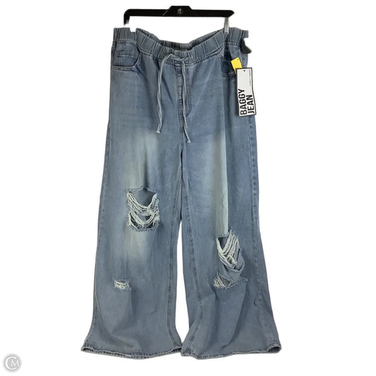 Jeans Wide Leg By Almost Famous In Blue, Size: 2x