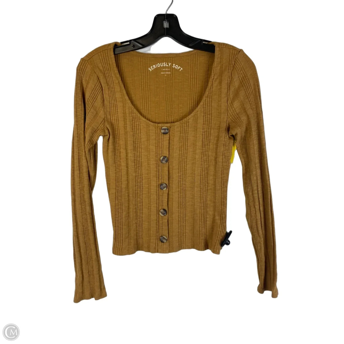 Top Long Sleeve Basic By Aeropostale In Brown, Size: L