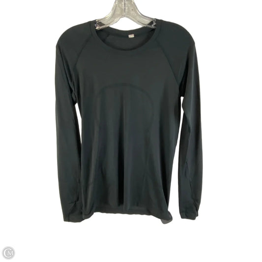 Athletic Top Long Sleeve Collar By Lululemon In Black, Size: 8