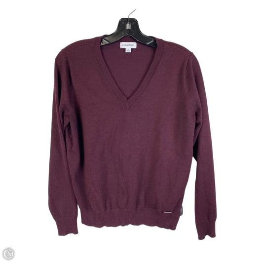 Top Long Sleeve By Calvin Klein In Maroon, Size: M