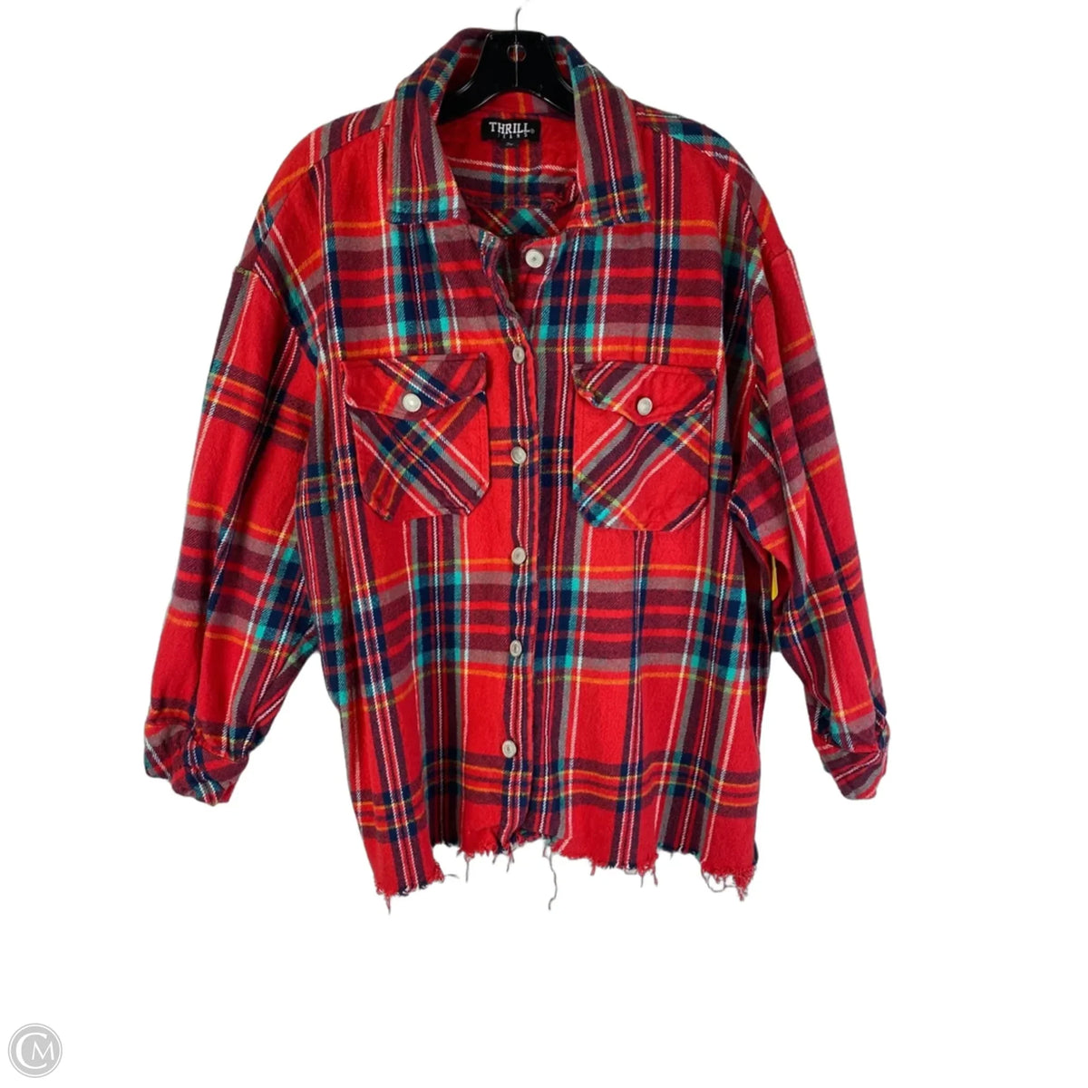 Jacket Shirt By Clothes Mentor In Red, Size: 2x