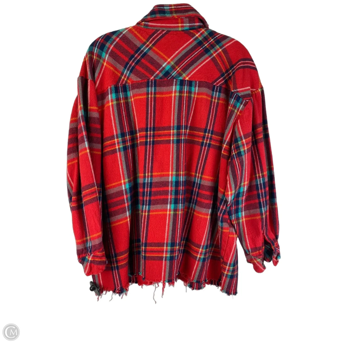 Jacket Shirt By Clothes Mentor In Red, Size: 2x