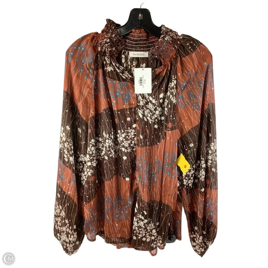 Top Long Sleeve By Bucketlist In Brown, Size: L