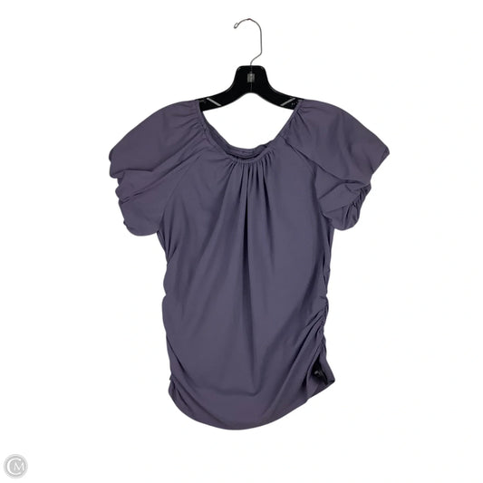Top Short Sleeve By Anthropologie In Purple, Size: M