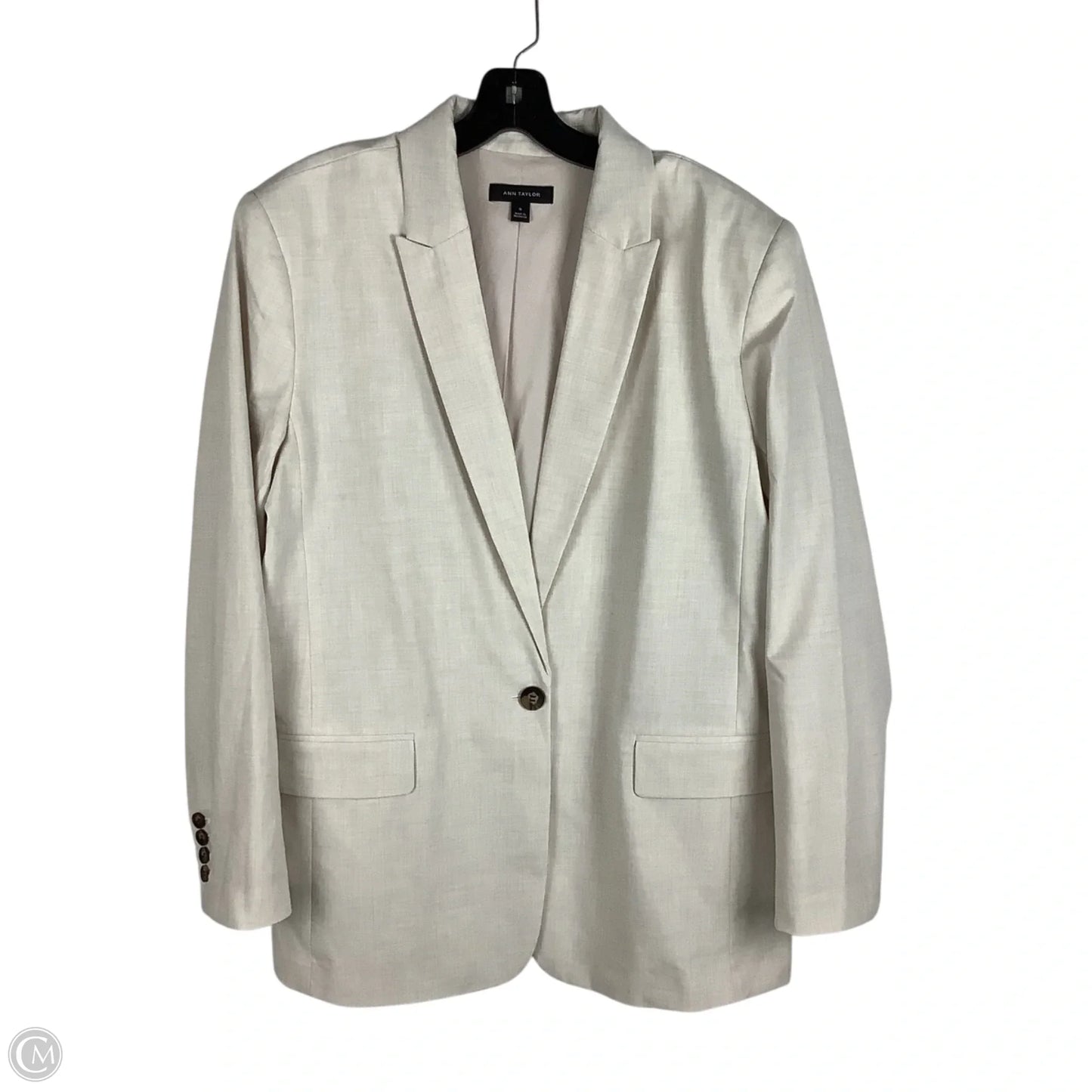 Blazer By Ann Taylor In Cream, Size: 16