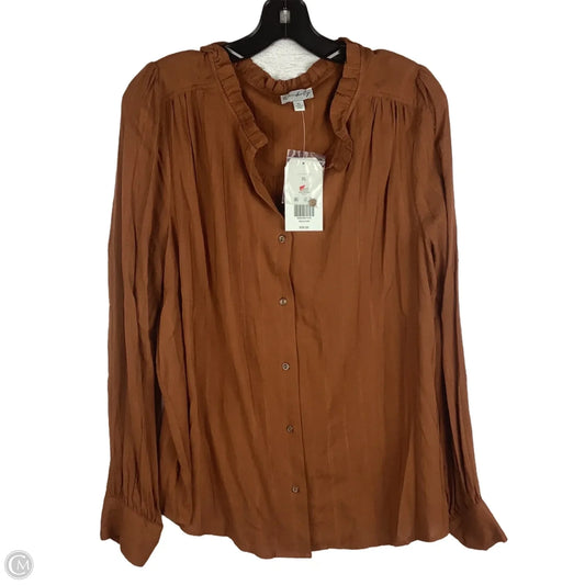 Top Long Sleeve By Wonderly In Brown, Size: Xl