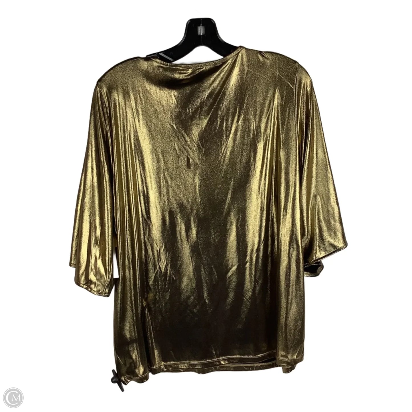 Top Long Sleeve Designer By Michael Kors In Gold, Size: Xl