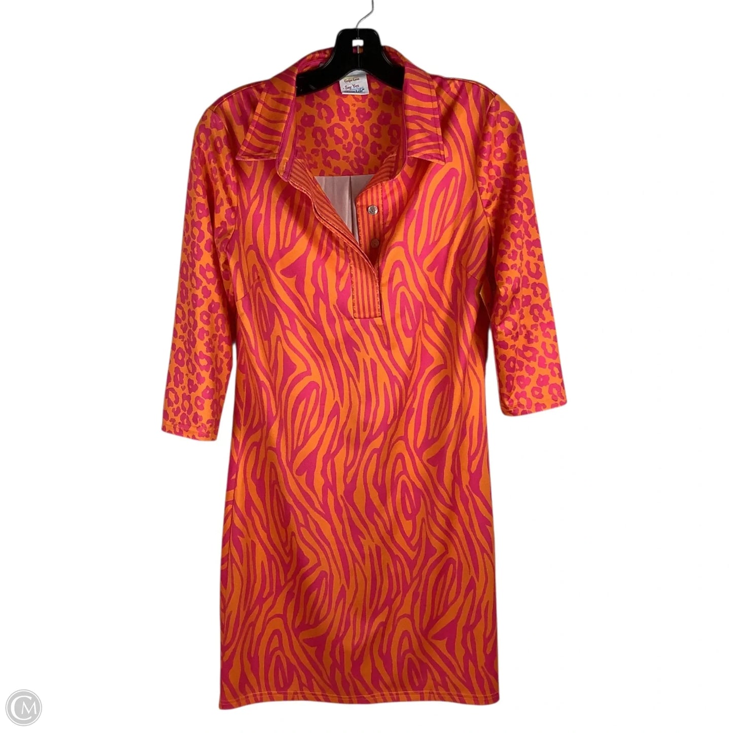 Dress Casual Midi By Gretchen Scott In Orange & Pink, Size: S