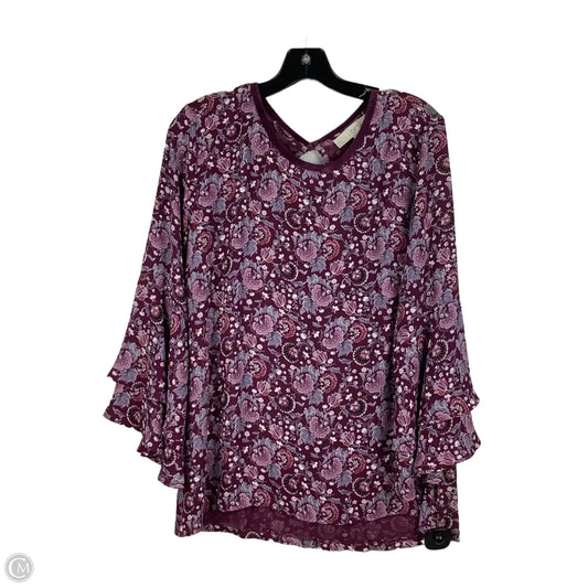 Top Long Sleeve By Loft In Multi-colored, Size: L