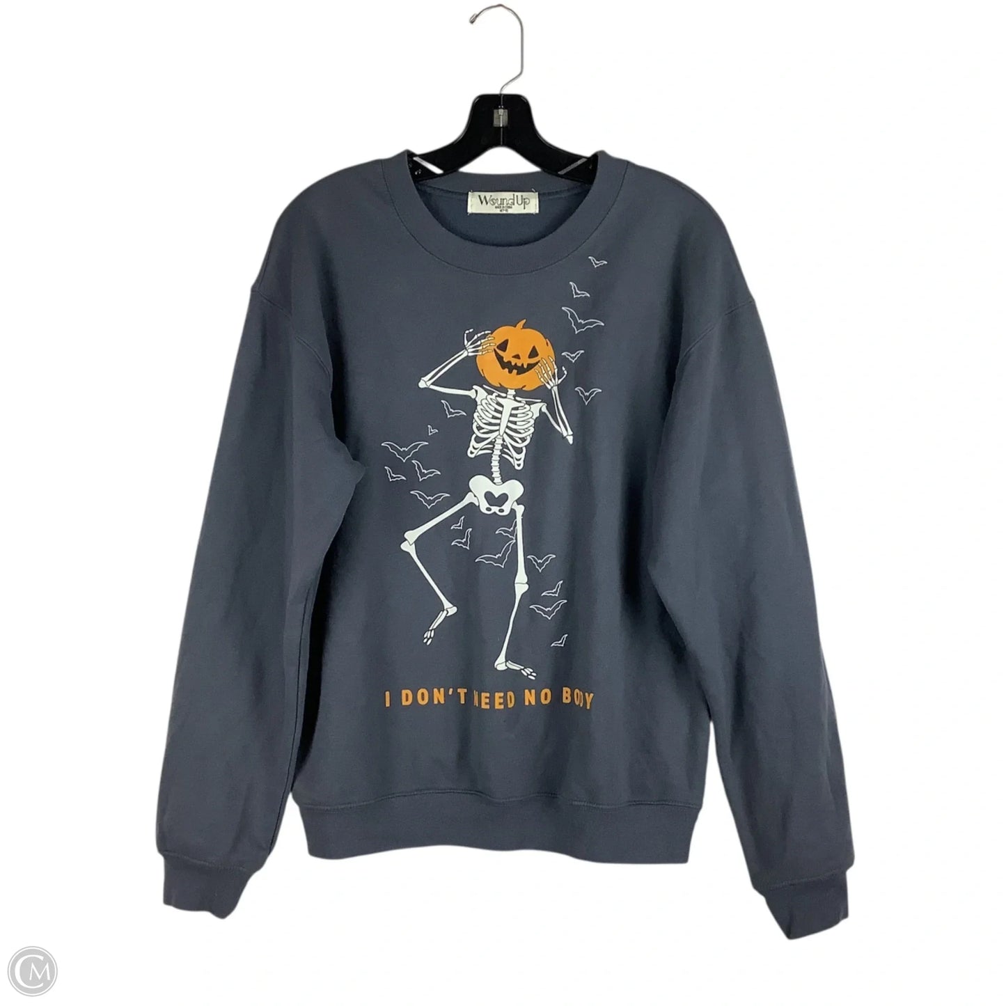 Sweatshirt Collar By Wound Up In Grey, Size: M